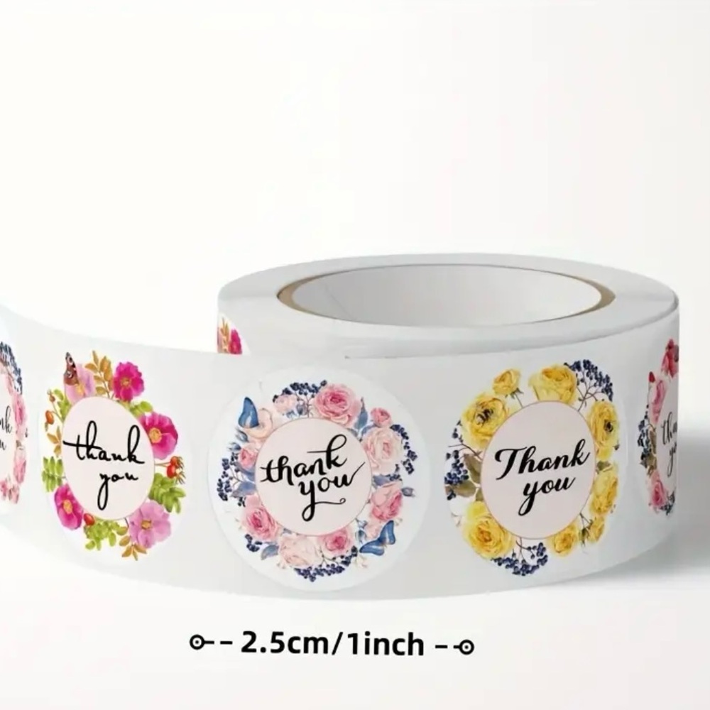 Thank you stickers - floral design - Picture 3 of 4